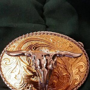 Western Longhorn Bull Belt buckle